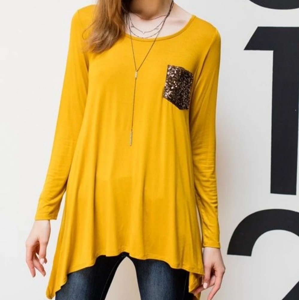 Plus Size Mustard Yellow Tunic